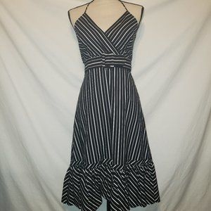 NWT Max & Cleo Sleeveless Dress Black White Stripe 4